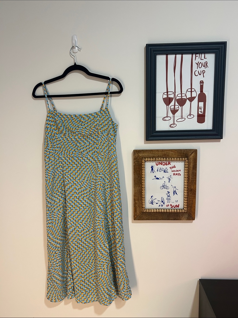 Commense Psychedelic Square Neck Midi Dress